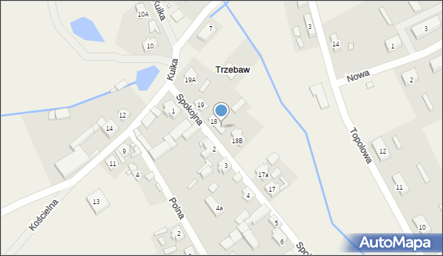 Trzebaw, Spokojna, 18a, mapa Trzebaw