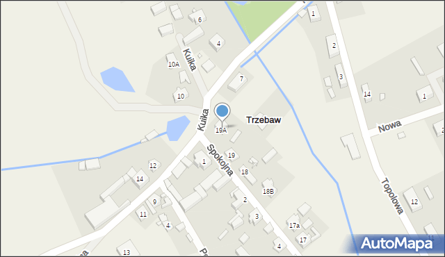 Trzebaw, Spokojna, 1a, mapa Trzebaw