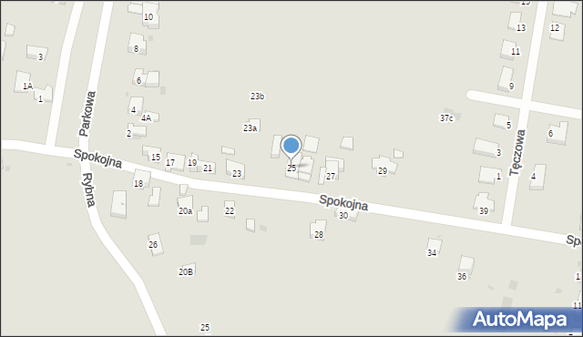 Trzebinia, Spokojna, 25, mapa Trzebinia