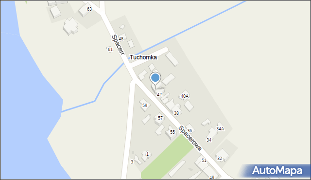 Tuchom, Spacerowa, 44, mapa Tuchom