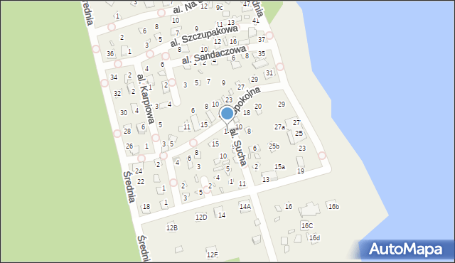 Turawa, Spokojna, 14, mapa Turawa