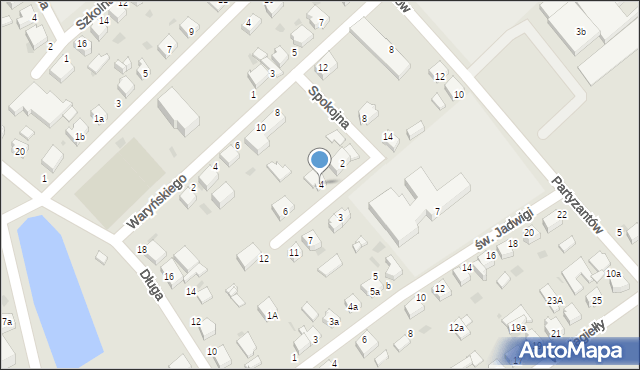 Twardogóra, Spokojna, 4, mapa Twardogóra