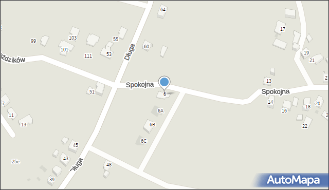 Tychy, Spokojna, 6, mapa Tychów