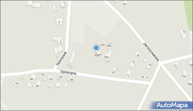 Tychy, Spokojna, 63a, mapa Tychów