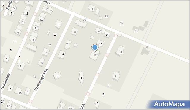 Tyniec Mały, Spokojna, 8, mapa Tyniec Mały