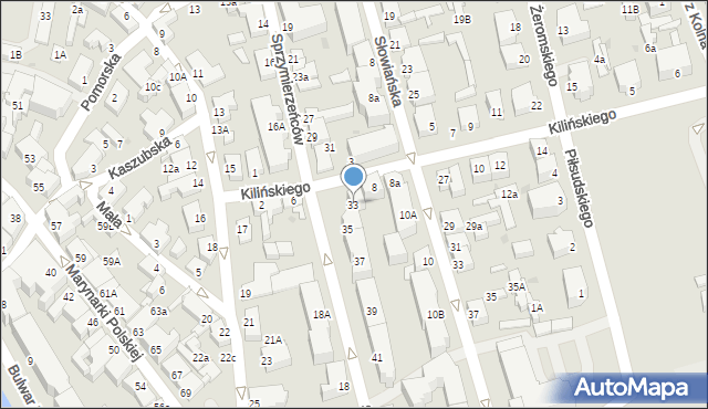 Ustka, Sprzymierzeńców, 33, mapa Ustka