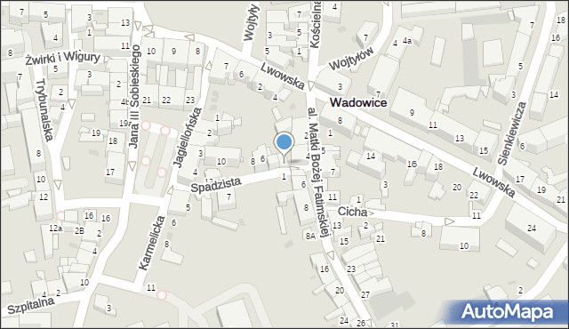 Wadowice, Spadzista, 4, mapa Wadowice