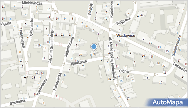 Wadowice, Spadzista, 6, mapa Wadowice