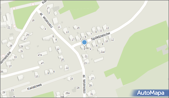 Wadowice, Spółdzielców, 2, mapa Wadowice