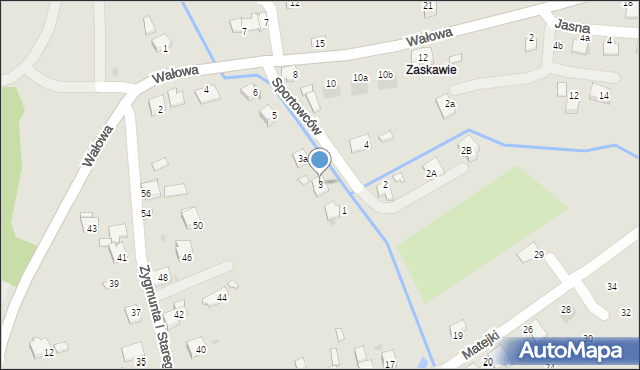 Wadowice, Sportowców, 3, mapa Wadowice