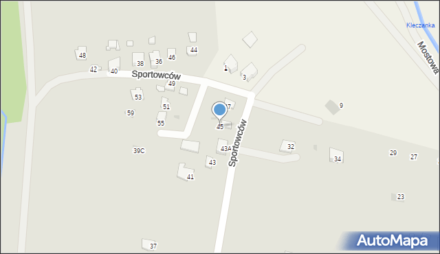 Wadowice, Sportowców, 45, mapa Wadowice