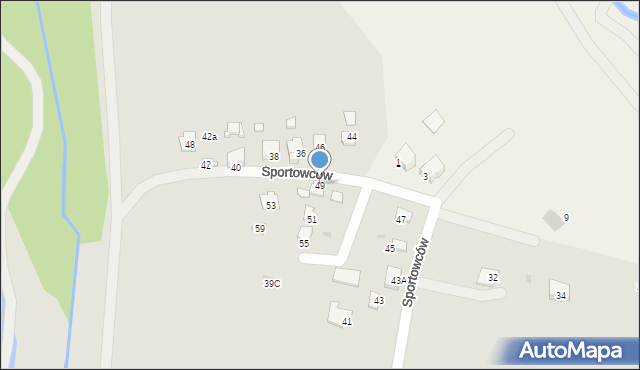 Wadowice, Sportowców, 49, mapa Wadowice