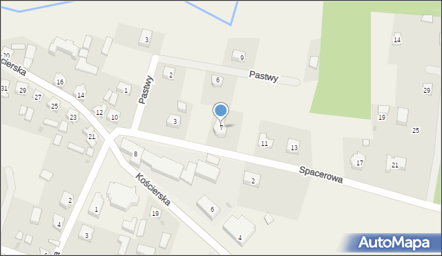 Wąglikowice, Spacerowa, 7, mapa Wąglikowice