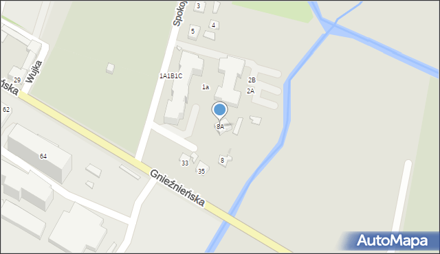 Wągrowiec, Spokojna, 8A, mapa Wągrowiec