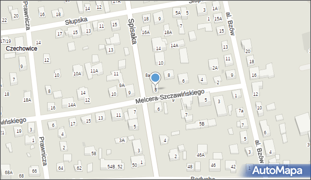 Warszawa, Spisaka Michała, 8, mapa Warszawy