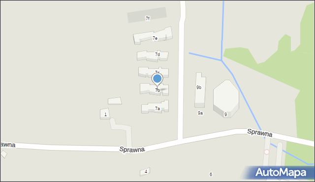 Warszawa, Sprawna, 7b, mapa Warszawy