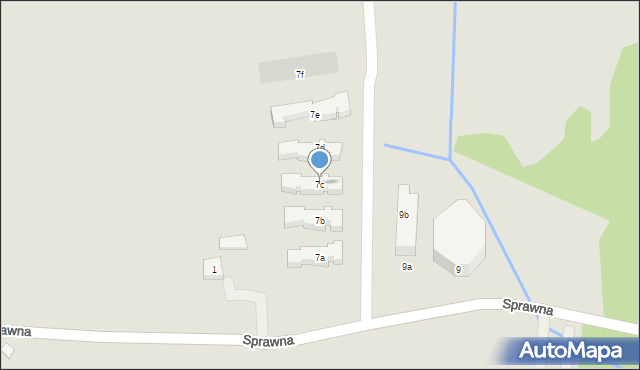 Warszawa, Sprawna, 7c, mapa Warszawy