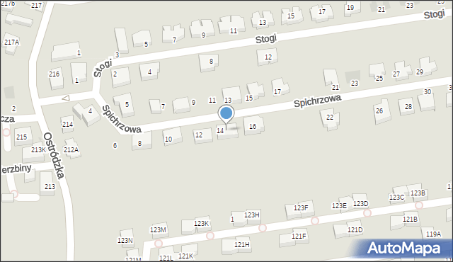 Warszawa, Spichrzowa, 14A, mapa Warszawy