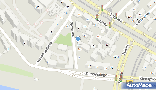 Warszawa, Sprzeczna, 4, mapa Warszawy