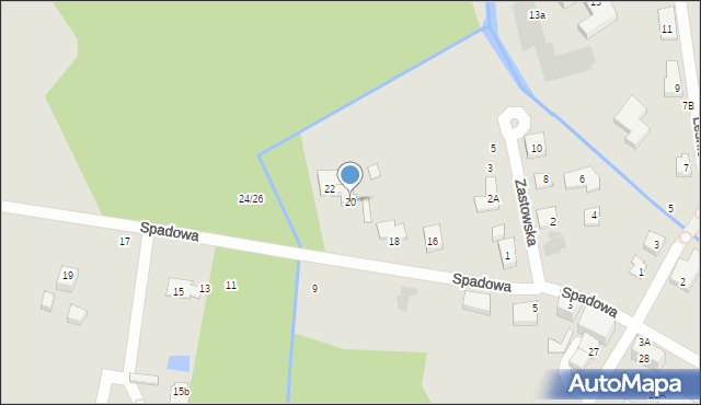 Warszawa, Spadowa, 20, mapa Warszawy