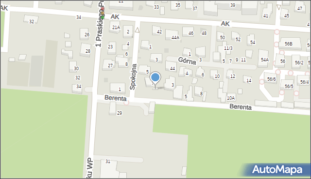 Warszawa, Spokojna, 9, mapa Warszawy