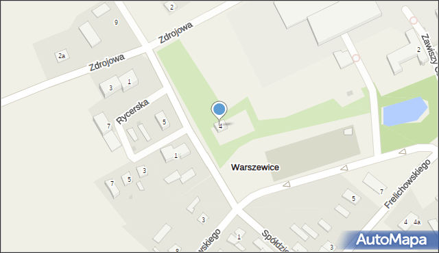 Warszewice, Spółdzielcza, 4, mapa Warszewice