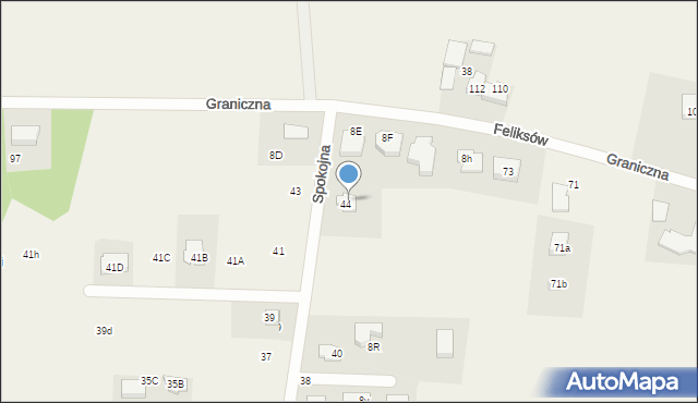 Wąsy-Kolonia, Spokojna, 8I, mapa Wąsy-Kolonia