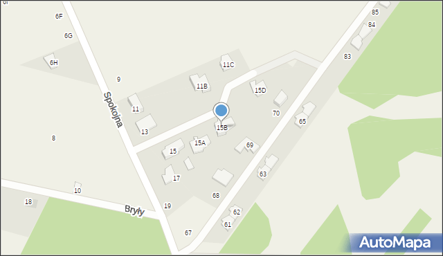 Wiązowna, Spokojna, 15B, mapa Wiązowna