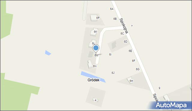 Wiązowna, Spokojna, 6M, mapa Wiązowna