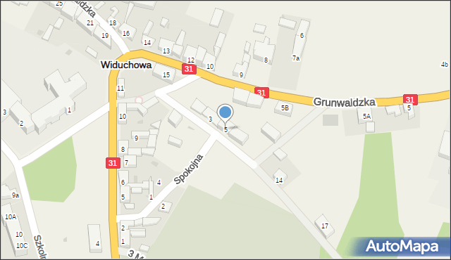 Widuchowa, Spokojna, 5, mapa Widuchowa