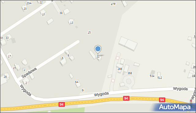 Wieliczka, Spadowa, 12, mapa Wieliczka