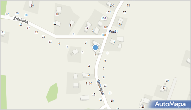 Wielka Wieś, Spokojna, 2, mapa Wielka Wieś