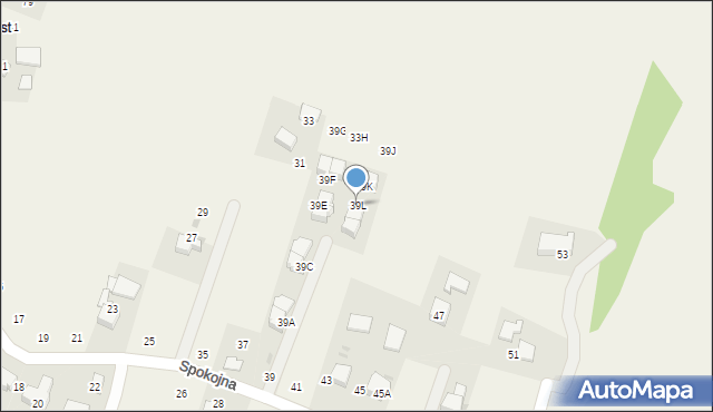 Wielka Wieś, Spokojna, 39L, mapa Wielka Wieś