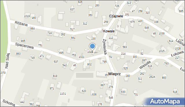 Wieprz, Spacerowa, 50, mapa Wieprz