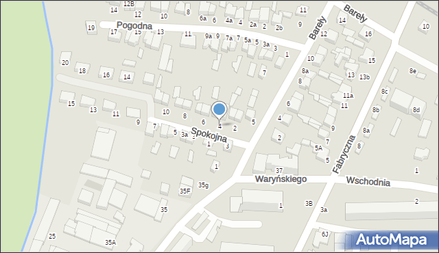 Wieruszów, Spokojna, 4, mapa Wieruszów