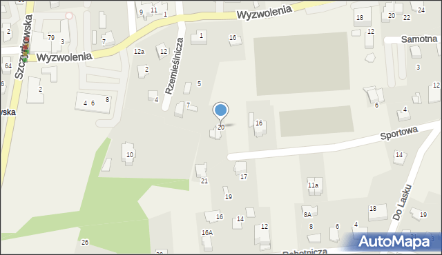 Wilkowice, Sportowa, 20, mapa Wilkowice