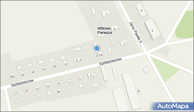 Witkowo Pierwsze, Spółdzielców, 4, mapa Witkowo Pierwsze