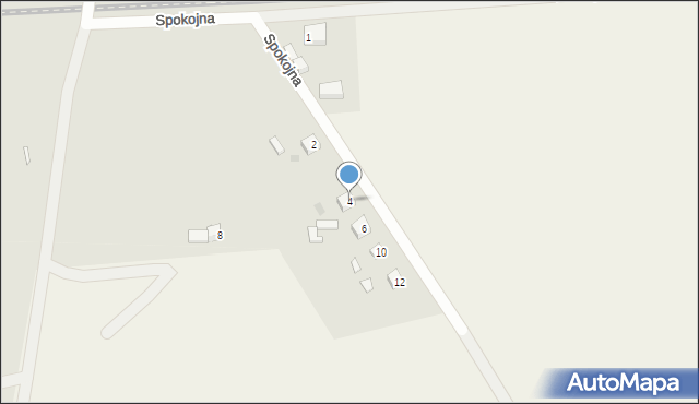 Witnica, Spokojna, 4, mapa Witnica