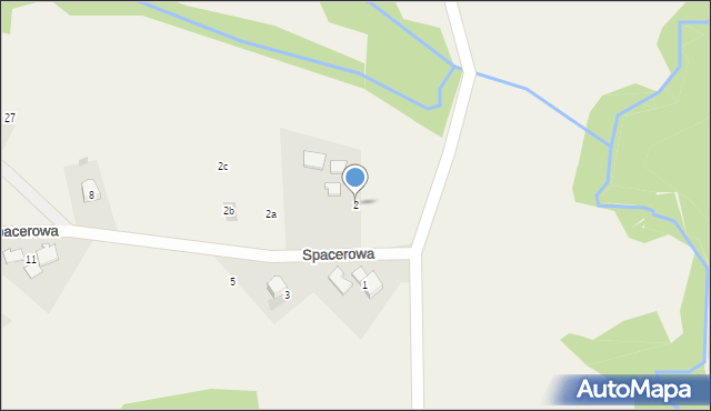 Włosań, Spacerowa, 2, mapa Włosań