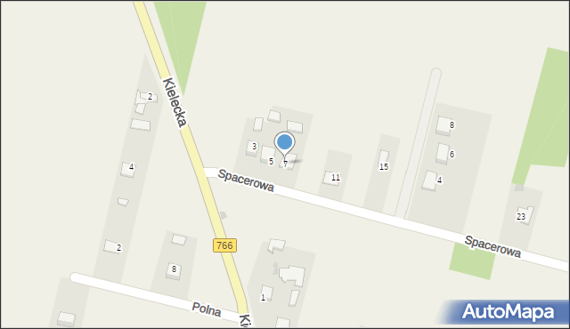 Włoszczowice, Spacerowa, 7, mapa Włoszczowice