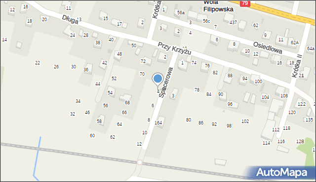 Wola Filipowska, Spacerowa, 4, mapa Wola Filipowska