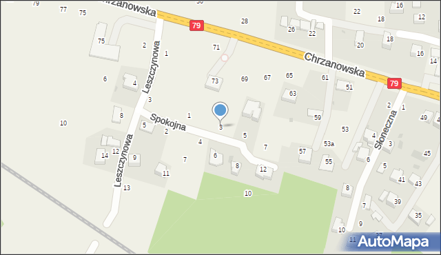 Wola Filipowska, Spokojna, 3, mapa Wola Filipowska