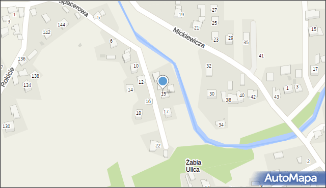 Wola Radziszowska, Spacerowa, 15, mapa Wola Radziszowska