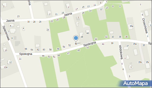 Wola Uhruska, Spokojna, 50, mapa Wola Uhruska