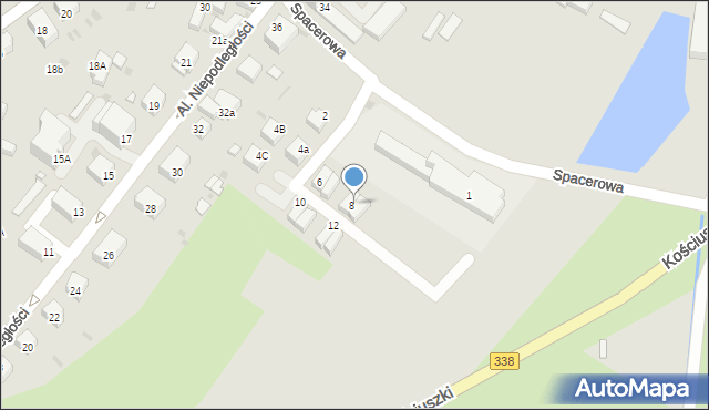 Wołów, Spacerowa, 8A, mapa Wołów