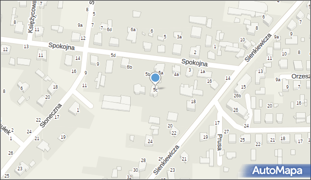 Wręczyca Wielka, Spokojna, 5c, mapa Wręczyca Wielka