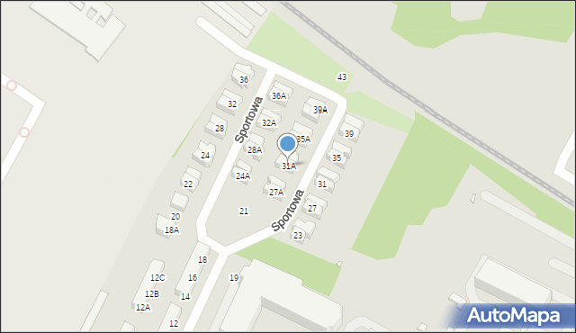 Wrocław, Sportowa, 31A, mapa Wrocławia