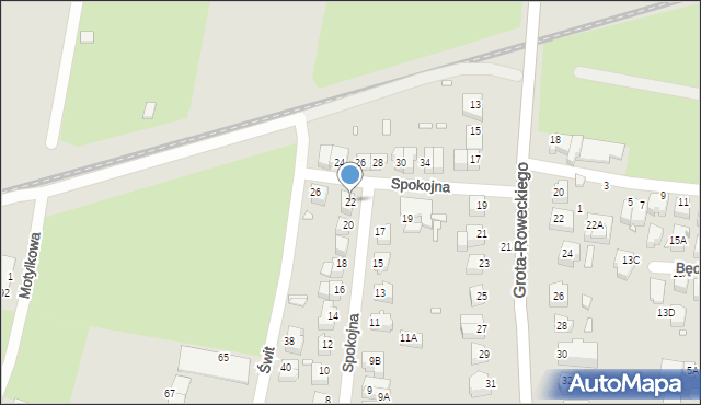 Wrocław, Spokojna, 22, mapa Wrocławia