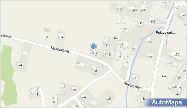 Wrząsowice, Spacerowa, 16A, mapa Wrząsowice