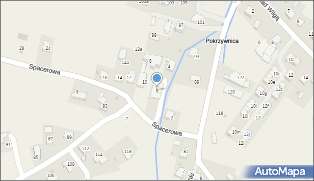 Wrząsowice, Spacerowa, 6, mapa Wrząsowice